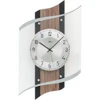 AMS F5519 Funkwanduhr mit Fossilstruktur-Aluminium-Veredelung
