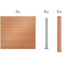 GAH Alberts Dichtzaun ALBERTS "Palitio, Profilhöhe 150 mm", braun (holzdekor hell, zum aufschrauben), H:180cm, Aluminium, Zaunelemente, Dichtzaun, Aluminium, verschiedene Dekore und Längen