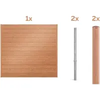 GAH Alberts Dichtzaun ALBERTS "Palitio, Profilhöhe 150 mm", braun (holzdekor hell, zum einbetonieren), H:180cm, Aluminium, Zaunelemente, Dichtzaun, Aluminium, verschiedene Dekore und Längen