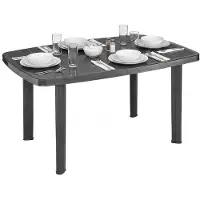 Dmora Greggs - Outdoor-Tisch, 137x85x72h cm Anthrazit, 6 Plätze Italy