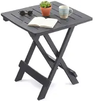 Dmora Elpino - Gartentisch, 44x44x50h cm Anthrazit, 2 Plätze Italy