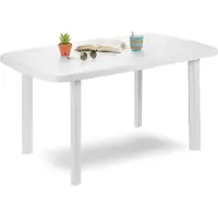 Dmora Greggs - Gartentisch, 137x85x72h cm Weiß, 6 Plätze Italy