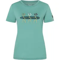 Super.natural - Women's Surfing Flowers Tee - Merinoshirt Gr XL grün/ various