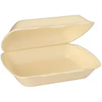 Starpak 100 Menüboxen mit Klappdeckel, XPS ungeteilt 7,5 cm x 24,3 cm x 20,8 cm creme