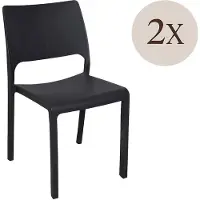 Dmora Outdoor Stuhl Ancona Grau 2 Stühle stapelbar