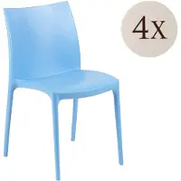 Dmora Grover - Outdoor-Stuhl, Blau, 4 Stühle Italy