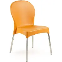 Dmora Linder - Outdoor-Stuhl, Orange, ein Stuhl Italy