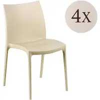 Dmora Grover - Outdoor-Stuhl, Beige, 4 Stühle Italy