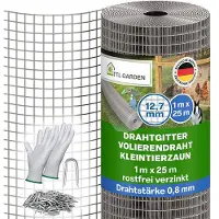 TTL Garden Drahtgitter 1m x 25m – 12,7mm Masche verzinkt 0,80mm Draht