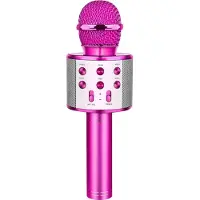 OEM Avizar, Bluetooth Karaoke-Mikrofon + Lautsprecher Multifunktionstasten, Fuchsienrot