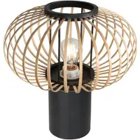 Anne Light & Home Tischleuchte Bloeba, schwarz, Bambusstreben, Ø 31 cm