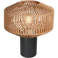 Anne Light & Home Tischleuchte Bloeba, schwarz, Seilbespannung braun, Ø 23 cm