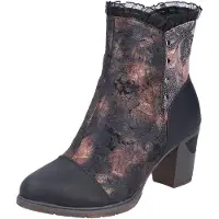 Rieker Stiefelette Trachtenstiefelette, Festtagsstiefelette, Blockabsatz, mit Warmfutter, Gr. 37, schwarz-antik, , 15902435-37