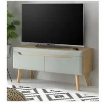Furn.Design TV-Lowboard "Isgard" in Pistazie matt und Scandi Eiche TV Unterteil 107 x 50 cm