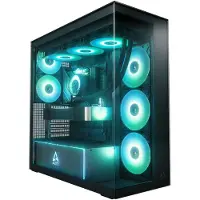 Arctic Cooling Xtender (Mirror Black) Premium E-ATX PC-Gehäuse, Midi Tower, PC, Schwarz, EATX, Metall, Gehärtetes Glas, Gaming