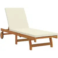 vidaXL Sonnenliege Braun und Creme 199 x 63 x 85 cm Massivholz Akazie