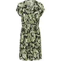 Kaffe Midikleid "Damen Kleid KAjenn", Damen, Gr. 44, N-Gr, grün (grün blurry leafs), Obermaterial: 100% Viskose LENZING ECOVERO CV LenzEcov., Kleider Midikleid