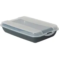 Novaliv Anthrazit Premium Aufschnittbox mit Transparentem Deckel, Frischhaltedosen für Wurst & Käse Maße 25x17x5 cm Kühlschrank Organizer Knäckebrotbox Wohnung must-have Küchen Gadgets