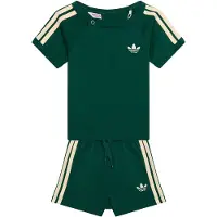 Adidas Trainingsanzug ORIGINALS "3 STRIPE STS", Kinder, Gr. 74, collegiate grün, Obermaterial: 100% Baumwolle, Sportanzüge Trainingsanzug, für Babys, zweiteiliges Set, aus Baumwolle