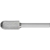 PFERD Hartmetall-Frässtift mit 6-mm-Schaft, Kugelzylinderform WRC (Walzenrund), Zahnung 3