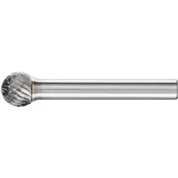 PFERD Hartmetall-Frässtift mit 6-mm-Schaft, Kugelform KUD, Zahnung 4