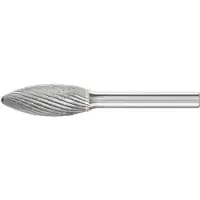PFERD Hartmetall-Frässtift mit 6-mm-Schaft, Flammenform B, Zahnung 3 PLUS