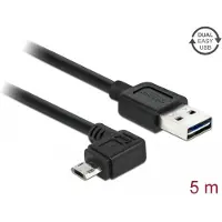 DeLOCK EASY-USB 2.0 A auf Micro-B gewinkelt, 5m, beidseitig, schwarz