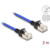 DeLOCK RJ45 Netzwerkkabel mit Geflechtmantel Cat.6A U/FTP Slim 3 m blau, 3 m, Cat6a, U/FTP (STP), RJ-45, RJ-45, Blau
