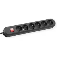 Bachmann 381.151K SMART 6xCEE7/3 sw 1xSchalter Strom 3,0m CEE7/7 381151K