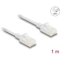 DeLOCK RJ45 Netzwerkkabel Cat.6A Stecker zu Stecker mit robuster Rastnase Industrietauglich U/UTP Slim 1 m weiß, 1 m, Cat6a, U/UTP (UTP), RJ-45, RJ-45, Weiß