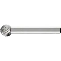 PFERD HSS-Frässtift, 6-mm-Schaft-Ø, Kugelform F, ohne Spanbrecher, Zahnung 3