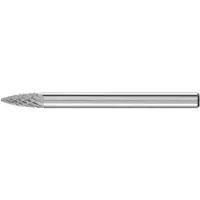 PFERD Hartmetall-Kleinfrässtift mit 3 mm Schaft, Geschossform SPG (Spitzbogen), Zahnung 4