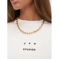 Copenhagen Studios Edelstahlkette "Schmuck Geschenk Halskette Basic Chunky", gold (gelbgoldfarben), Halsketten, Edelstahl, L: 50 B: 8mm, Edelstahlkette, B:8mm