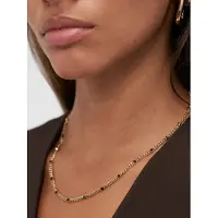 Copenhagen Studios Edelstahlkette "Schmuck Geschenk Halskette Glittery Cuban", gold (gelbgoldfarben, schwarz), Halsketten, Edelstahl, L: 45 B: 1,5mm, Edelstahlkette, mit Strassstein, B:1,5mm