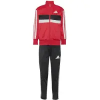 Adidas Trainingsanzug SPORTSWEAR "LK 3S TIB TS", Kinder, Gr. 128, rot (pure ruby, weiß, schwarz), Obermaterial: 100% Polyester, Sportanzüge Trainingsanzug