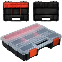 Benza Ibenzoa Werkzeug-Organizer mit 22 verstellbaren Fächern, PP, 29 x 22,8 x 5,8 cm – Aufbewahrungsbox für Kleinteile & Werkzeug