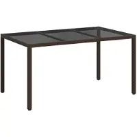 Syfax Gartentisch Braun 150 x 90 x 75 cm Poly-Rattan