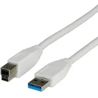 Value USB 3.2 Gen 1 Kabel, Typ A-B, weiß, 3 m