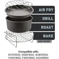 Tefal Easy Fry XXL XA113010, Zubehör-Set, , EY701D, EY8018, EY801D, Schwarz, Chrom, 199 mm, 199 mm