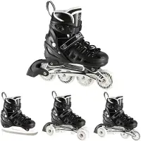 NILS Nh10905 4In1 Schwarze Led Grösse L (39-42) Inline-/Eislautschuhe