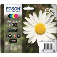 Epson Daisy Multipack 4 Farben 18XL Claria Home Ink, High (L) Yield, Schwarz, Cyan, Magenta, Gelb, 11,5 ml, 6,6 ml, 1 Stück(e), 470 Seiten