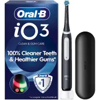 Oral-B iO Series 3 Matt Black mit Reiseetuie, Elektrische Zahnbürste (schwarz, Matt Black)