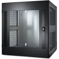 Schneider Electric NetShelter WX 13 HE, vertikale Montageschiene mit Gewindebohrung, Glasfronttür, schwarz, Wandmontiertes Regal, 13U, 90 kg, 42,7 kg, Schwarz