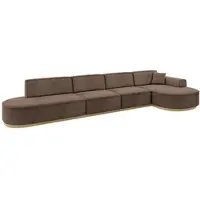 ALTDECOR Ecksofa in L-Form MARI-L3-v2 - 413x171x83 cm Braun - Corner Sofa Bett Eckcouch Couch Wohnlandschaft Cauchsofa
