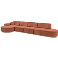 ALTDECOR Ecksofa in L-Form MARI-L3-v2 - 413x171x83 cm Apricot - Corner Sofa Bett Eckcouch Couch Wohnlandschaft Cauchsofa