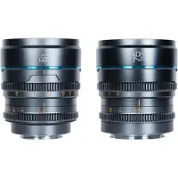 Sirui Night Walker 16 & 75mm T1.2 S35 Manual Focus Cine Objektiv Set mit Case RF-Mount Metallgrau