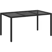 Syfax Gartentisch Schwarz 150 x 90 x 75 cm Poly-Rattan