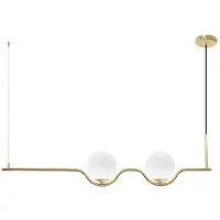 Toolight Pendellampe App981-2Cp Gold 2-Lichtquelle E27 15X104Cm Einstellbar
