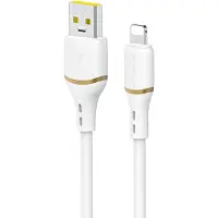 Dudao Kabel L25L USB-A - Lightning 1m 30W w miękkim silikonowym oplocie - biały