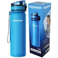 AQUAPHOR Filterflasche + 1 Wasserfilterkartusche 0,8 L blau